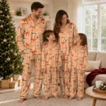 Miami Hurricanes Long Pajama Set Personalized Ribbon Chains Orange Best Selling