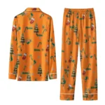Miami Hurricanes Long Pajama Set Personalized Sprig Scatter Orange Best Selling