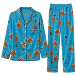 Miami Marlins Long Pajama Set Custom Candy Scatter Blue Best Selling