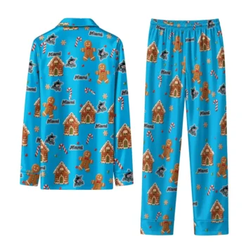 Miami Marlins Long Pajama Set Custom Candy Scatter Blue Fashion Forward