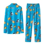 Miami Marlins Long Pajama Set Custom Snack Scatter Blue Best Selling