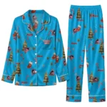 Miami Marlins Long Pajama Set Customized Sprig Scatter Blue Best Selling