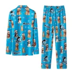 Miami Marlins Long Pajama Set Personalized Animal Scatter Blue Best Selling
