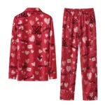 Miami Redhawks Long Pajama Set Personalized Heart Charms Red Best Selling