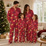 Miami Redhawks Long Pajama Set Personalized Snack Scatter Red Best Selling