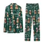 Michigan State Spartans Long Pajama Set Custom Animal Scatter Green Best Selling