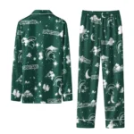 Michigan State Spartans Long Pajama Set Custom Cloud Stars Green Best Selling