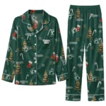 Michigan State Spartans Long Pajama Set Custom Sprig Scatter Green Best Selling