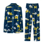 Michigan Wolverines Long Pajama Set Customized Cloud Stars Blue Best Selling