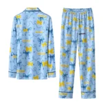 Michigan Wolverines Long Pajama Set Customized Ribbon Chains Blue Best Selling