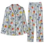 Michigan Wolverines Long Pajama Set Customized Ribbon Florals Blue Best Selling