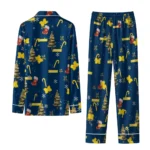 Michigan Wolverines Long Pajama Set Customized Sprig Scatter Blue Best Selling