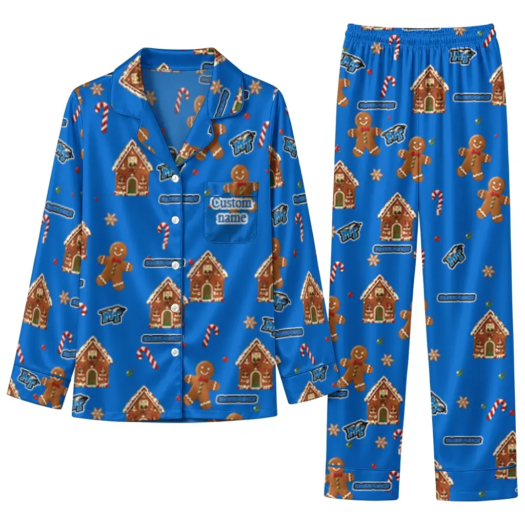 Middle Tennessee Blue Raiders Long Pajama Set Customized Candy Scatter Blue Best Selling Middle Tennessee Blue Raiders Long Pajama Set Customized Candy Scatter Blue Best Selling