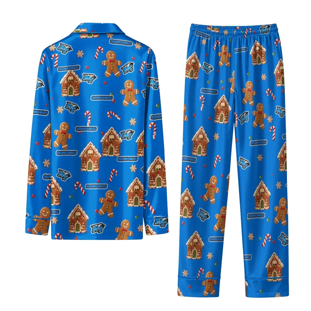 Middle Tennessee Blue Raiders Long Pajama Set Customized Candy Scatter Blue Fashion Forward Middle Tennessee Blue Raiders Long Pajama Set Customized Candy Scatter Blue Fashion Forward