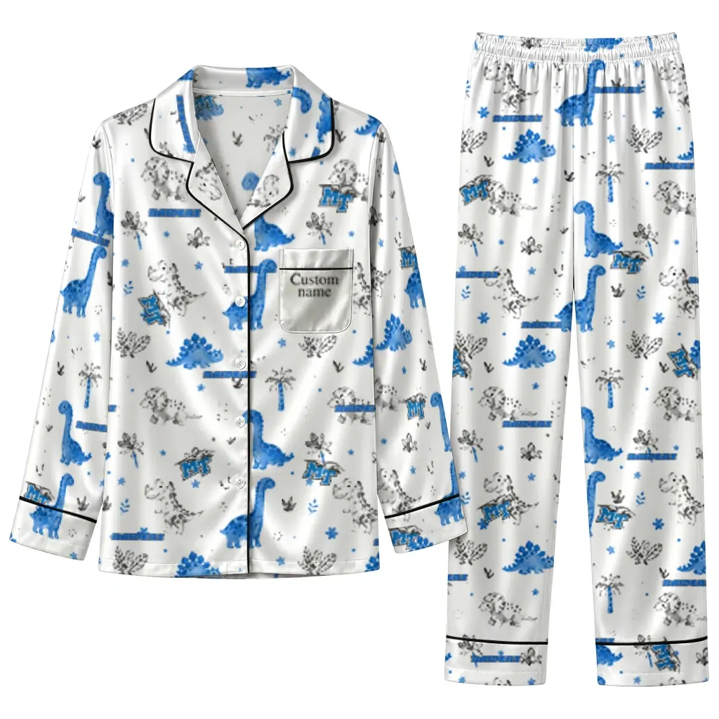 Middle Tennessee Blue Raiders Long Pajama Set Customized Character Scatter Best Selling Middle Tennessee Blue Raiders Long Pajama Set Customized Character Scatter Best Selling