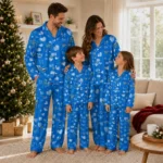 Middle Tennessee Blue Raiders Long Pajama Set Customized Heart Charms Blue Best Selling