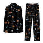 Middle Tennessee Blue Raiders Long Pajama Set Customized Icon Confetti Black Best Selling