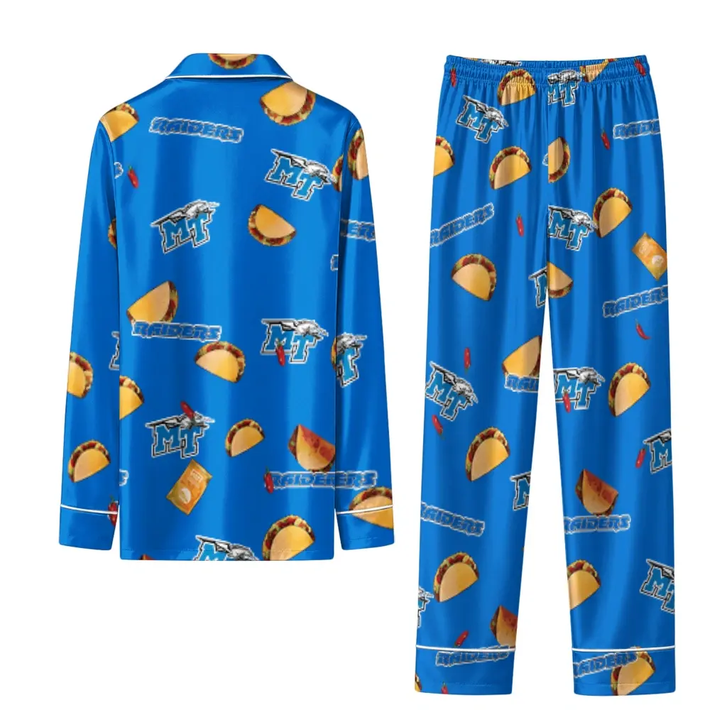 Middle Tennessee Blue Raiders Long Pajama Set Customized Snack Scatter Blue Fashion Forward Middle Tennessee Blue Raiders Long Pajama Set Customized Snack Scatter Blue Fashion Forward