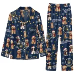 Milwaukee Brewers Long Pajama Set Custom Animal Scatter Navy Blue Best Selling