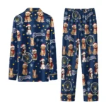 Milwaukee Brewers Long Pajama Set Custom Animal Scatter Navy Blue Best Selling