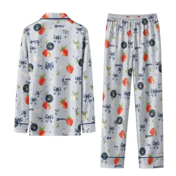 milwaukee brewers long pajama set personalized ribbon florals navy blue fashion forward.webp