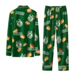 Milwaukee Bucks Long Pajama Set Customized Snack Scatter Green Best Selling