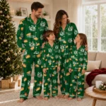 Milwaukee Bucks Long Pajama Set Customized Snack Scatter Green Best Selling