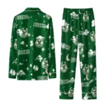 Milwaukee Bucks Long Pajama Set Personalized Cloud Stars Green Best Selling