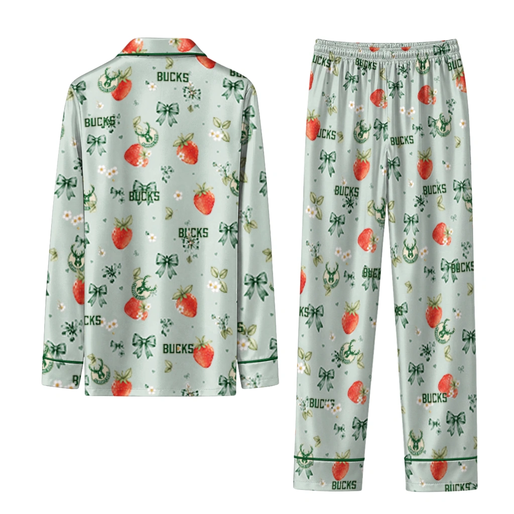 milwaukee bucks long pajama set personalized ribbon florals green fashion forward.webp milwaukee bucks long pajama set personalized ribbon florals green fashion forward.webp