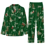 Milwaukee Bucks Long Pajama Set Personalized Sprig Scatter Green Best Selling