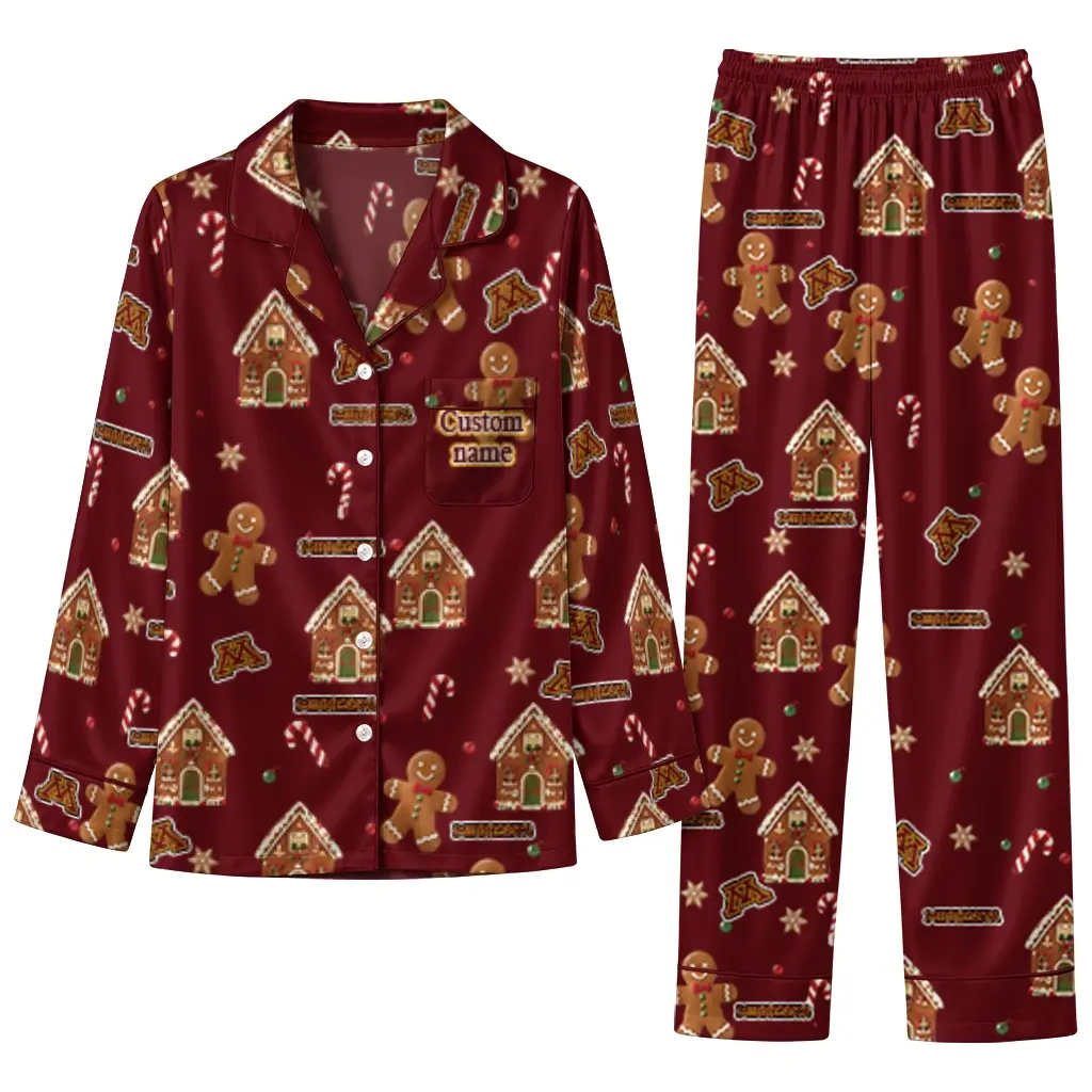 Minnesota Golden Gophers Long Pajama Set Personalized Candy Scatter Maroon Best Selling Minnesota Golden Gophers Long Pajama Set Personalized Candy Scatter Maroon Best Selling
