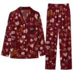 Minnesota Golden Gophers Long Pajama Set Personalized Heart Charms Maroon Best Selling
