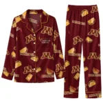 Minnesota Golden Gophers Long Pajama Set - Personalized Snack Scatter Maroon 1 Minnesota Golden Gophers Long Pajama Set Personalized Snack Scatter Maroon Best Selling