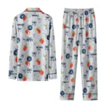 minnesota timberwolves long pajama set custom ribbon florals midnight blue best selling.webp