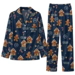 Minnesota Timberwolves Long Pajama Set Personalized Candy Scatter Midnight Blue Best Selling