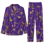 Minnesota Vikings Long Pajama Set Customized Sprig Scatter Purple Best Selling