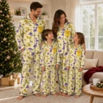 Minnesota Vikings Long Pajama Set Personalized Character Scatter Best Selling
