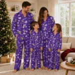 minnesota vikings long pajama set personalized heart charms purple best selling.webp