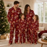 Mississippi State Bulldogs Long Pajama Set Personalized Candy Scatter Maroon Best Selling
