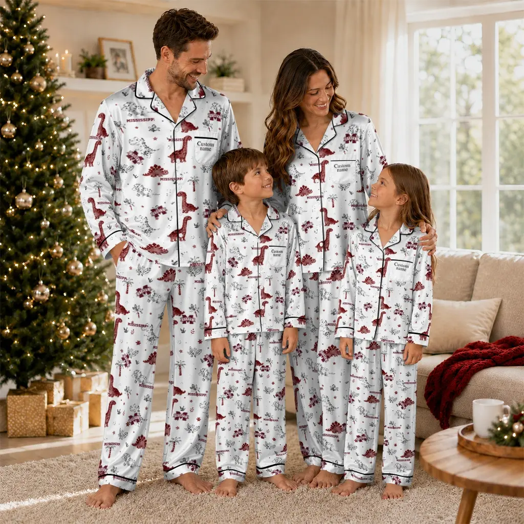 Mississippi State Bulldogs Long Pajama Set Personalized Character Scatter Latest Model Mississippi State Bulldogs Long Pajama Set Personalized Character Scatter Latest Model