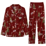Mississippi State Bulldogs Long Pajama Set Personalized Sprig Scatter Maroon Best Selling