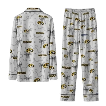 Missouri Tigers Long Pajama Set Custom Ribbon Chains Black Fashion Forward