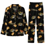 Missouri Tigers Long Pajama Set Custom Snack Scatter Black Best Selling