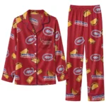 Montreal Canadiens Long Pajama Set Custom Snack Scatter Red Best Selling