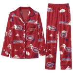 Montreal Canadiens Long Pajama Set Customized Cloud Stars Red Best Selling