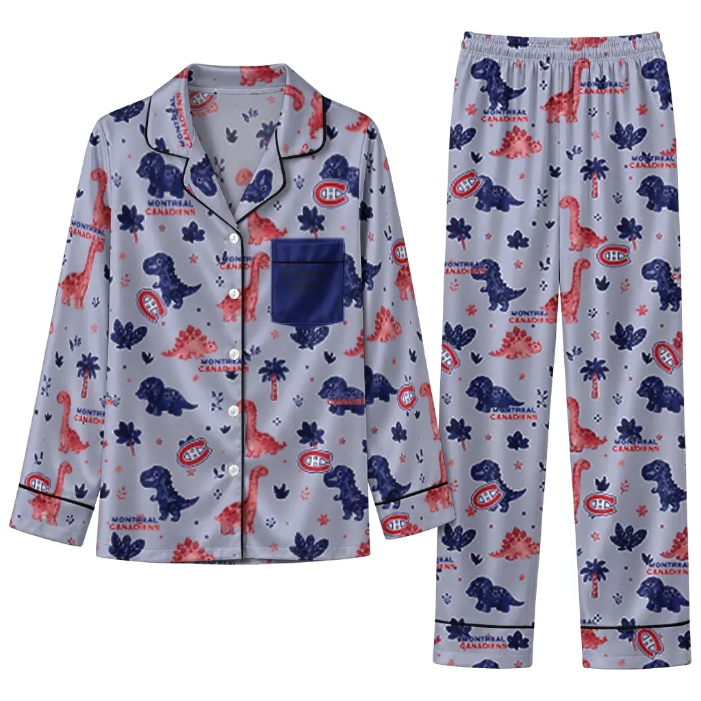 Montreal Canadiens Long Pajama Set Personalized Character Scatter Best Selling Montreal Canadiens Long Pajama Set Personalized Character Scatter Best Selling