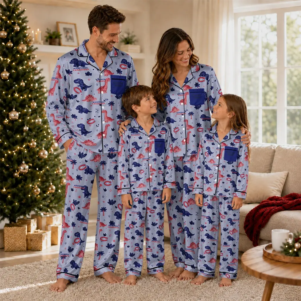 Montreal Canadiens Long Pajama Set Personalized Character Scatter Latest Model Montreal Canadiens Long Pajama Set Personalized Character Scatter Latest Model