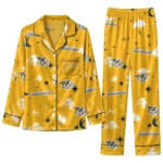 Nashville Predators Long Pajama Set Personalized Cloud Stars Gold Best Selling