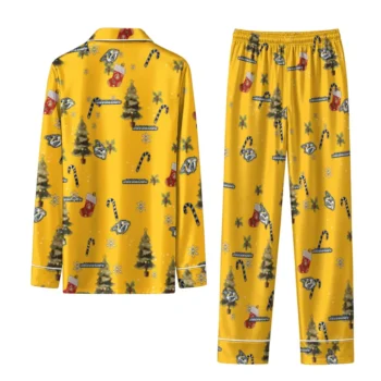 Nashville Predators Long Pajama Set Personalized Sprig Scatter Gold Fashion Forward