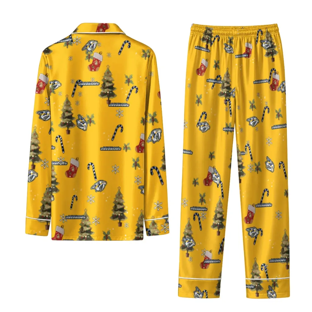 Nashville Predators Long Pajama Set Personalized Sprig Scatter Gold Fashion Forward Nashville Predators Long Pajama Set Personalized Sprig Scatter Gold Fashion Forward